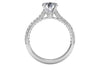 Ritani White 14 Karat Gold Diamond Engagement Ring Mounting Size 6.5 *