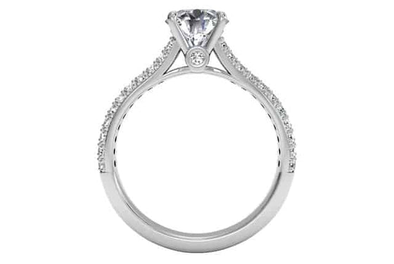 Ritani White 14 Karat Gold Diamond Engagement Ring Mounting Size 6.5 *