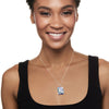 Ocean Wave Sterling Silver Blue Polished Drop Pendant, view 2