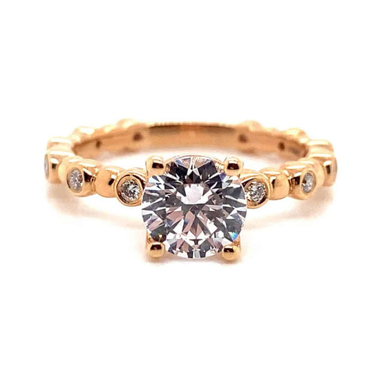 Ritani Rose 18 Karat Gold Diamond Engagement Ring Mounting Size 6.5 * - Diamond Designs