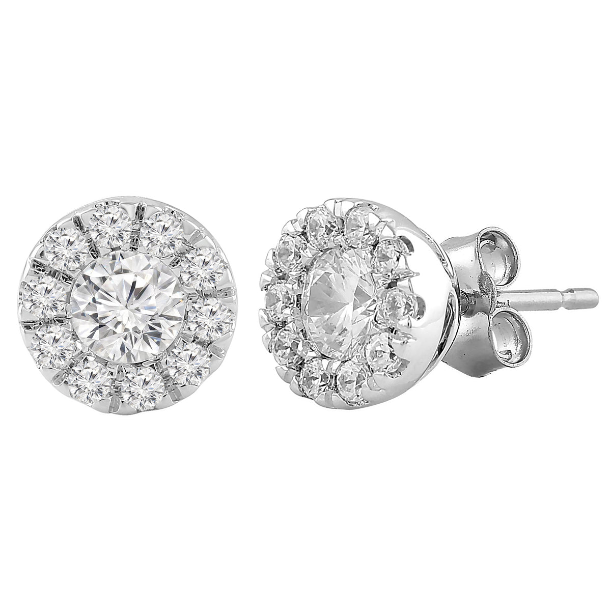 14K White Gold Diamond Earrings from Diamond Designs