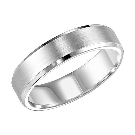ArtCarved White 14 Karat Gold Wedding Band Size 10 (ART:11-7243W6)
