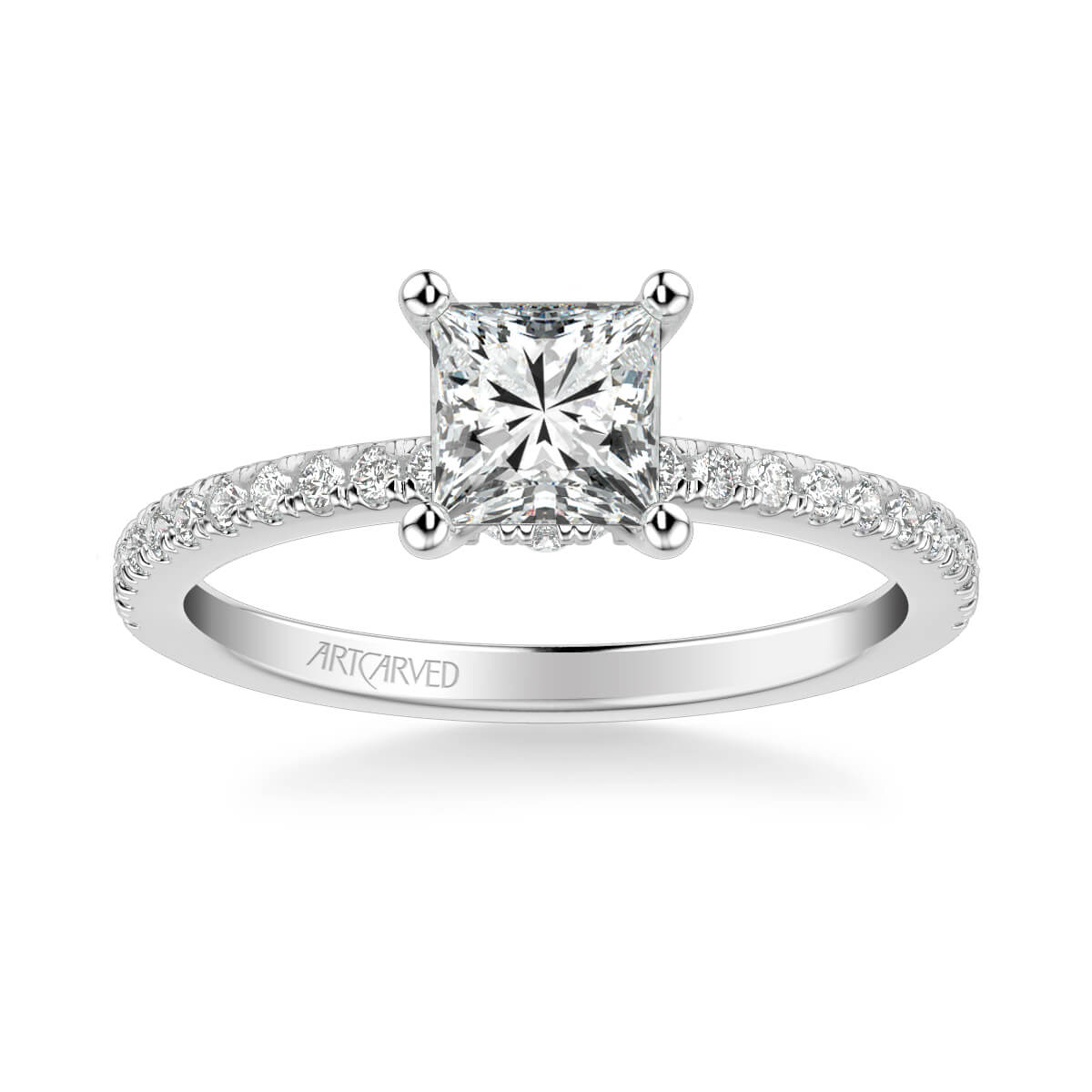 ArtCarved 0.30ctw "Sybil" White 14 Karat Gold Diamond Engagement Ring Mounting Size 6.5 (31-V544ECW)