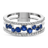 Simon G LR2303 White Gold Diamond and Sapphire Cluster Fashion Ring Size 6.5*