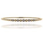 Diamond Designs Yellow 14 Karat Gold Diamond Beaded Design Bracelet *