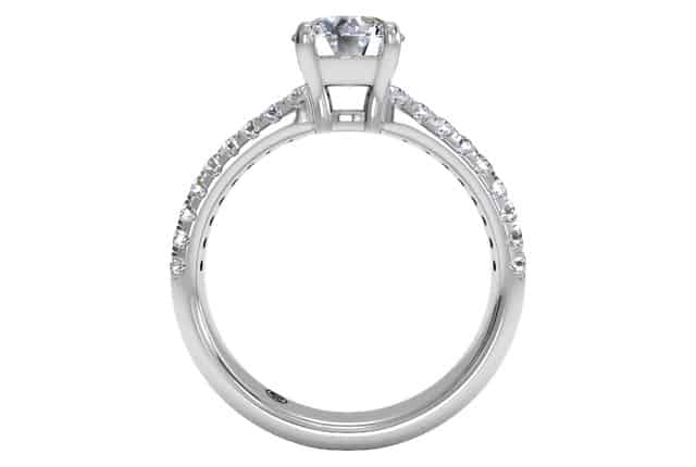Ritani White 18 Karat Gold Diamond Engagement Ring Mounting Size 6.5 * - view 2