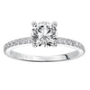 ArtCarved White 14 Karat Gold Diamond Engagement Ring Mounting Size 6.5 *