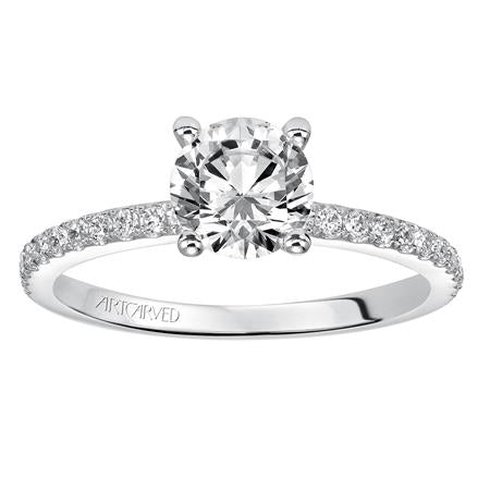 ArtCarved 0.30ctw "Sybil" White 14 Karat Gold Diamond Engagement Ring Mounting Size 6.5 (31-V544ERW)