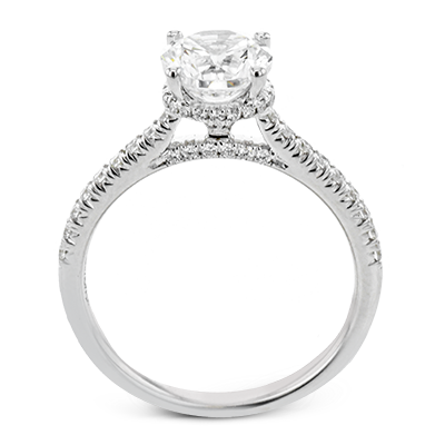 Simon G, LR2350 White Gold Diamond Hidden Halo Engagement Ring Mounting Size 6.5*