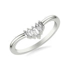 ArtCarved White 14K Gold Baguette Diamond Tiara Curved Wedding Band Size 6.5
