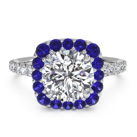 Ritani White 14 Karat Gold Diamond Engagement Ring Mounting Size 6.5 *