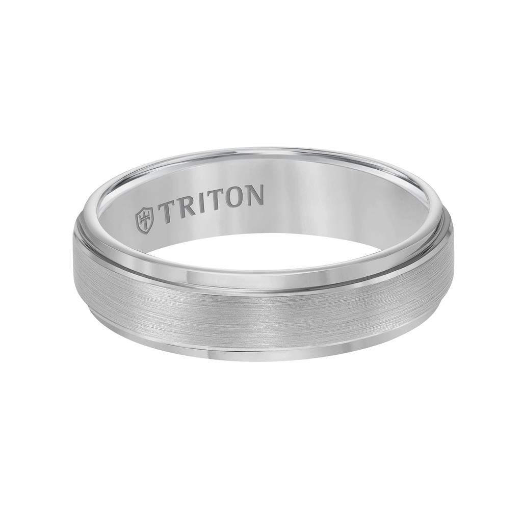 Triton Grey Tungsten Carbide Satin Wedding Band Size 10 * - view 2
