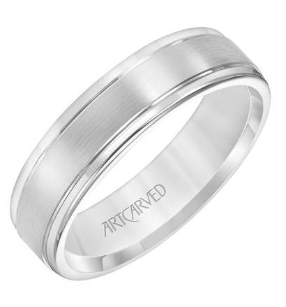 ArtCarved White 14 Karat Gold Wedding Band Size 10 *