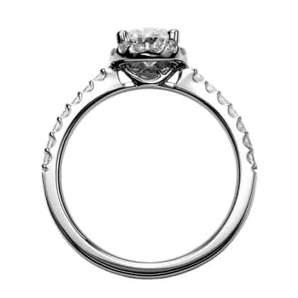 ArtCarved White 14 Karat Gold Diamond Engagement Ring Mounting Size 6.5 *
