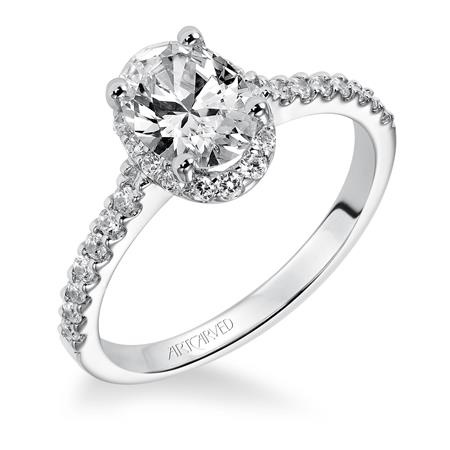 ArtCarved "Kate" White 14 Karat Gold Diamond Engagement Ring Mounting Size 6.5