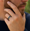 Triton Grey Tungsten Carbide Carbon Fiber Wedding Band Size 10 *