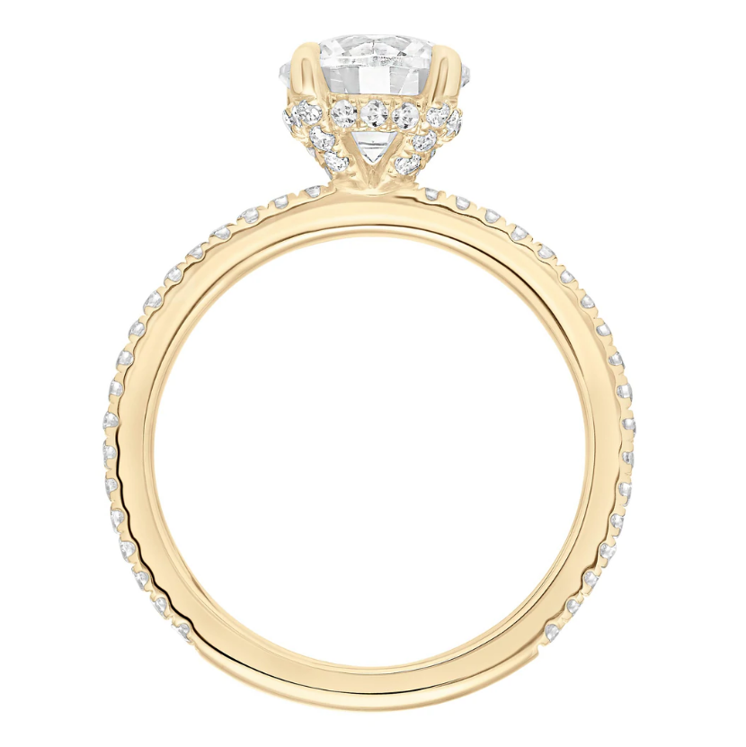 ArtCarved "Chelsea" Yellow 14 Karat Gold Diamond Engagement Ring Mounting Size 6.75 - view 2