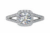 Ritani White 14 Karat Gold Diamond Split Shank Engagement Ring Mounting Size 6.5 *
