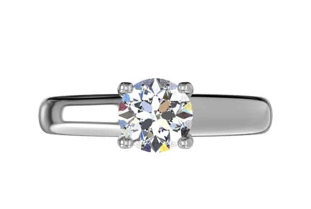 Ritani White 14 Karat Gold Diamond Engagement Ring Mounting Size 6.5 * - view 5