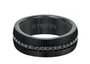 Triton Black Tungsten Carbide Blk Sapphire Wedding Band Size 10.5 *