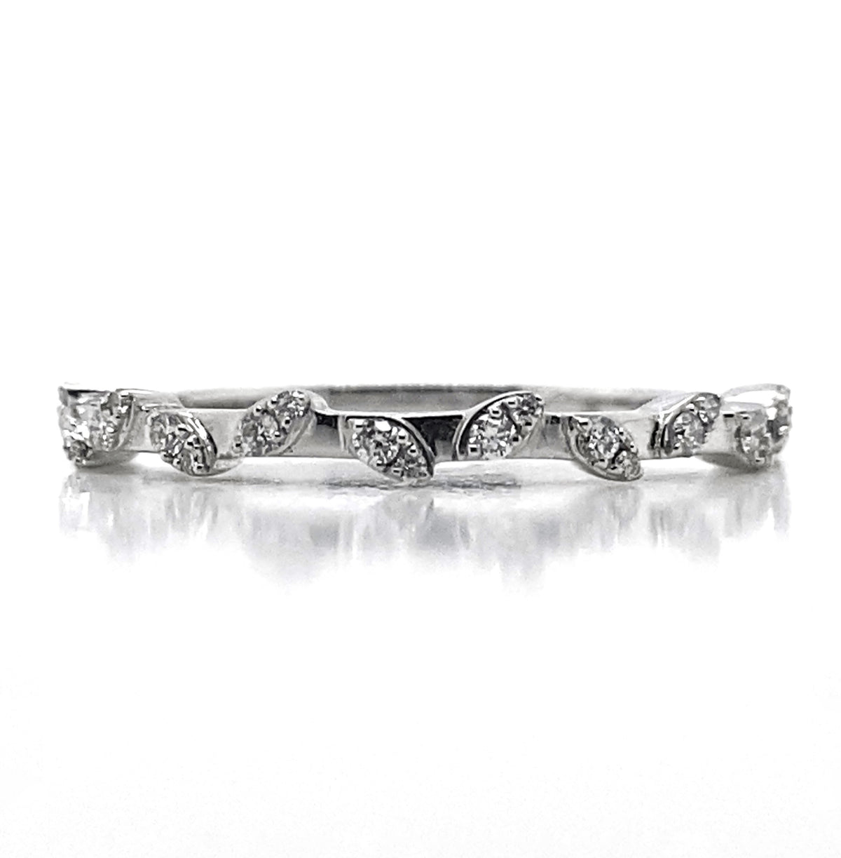 Diamond Designs White 18 Karat Gold Wedding Band Size 6.5 0.14ctw - view 2