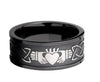 Lashbrook Black Zirconium Claddagh Celtic Wedding Band Size 10 *