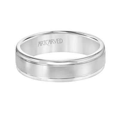 ArtCarved White 14 Karat Gold Wedding Band Size 10 (ART:11-WV7339W-G) - view 2