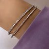 1ct White 14K Gold Diamond Flexible Bangle Bracelet