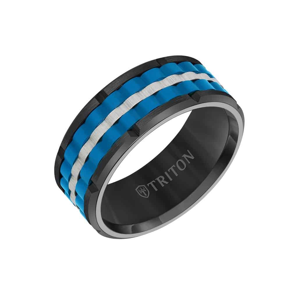 Black Tungsten Carbide Basket Weave Wedding Band Size 10 *