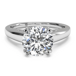 Ritani White 14 Karat Gold Solitaire Engagement Ring Mounting Size 6.5 *