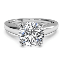  Ritani White 14 Karat Gold Solitaire Engagement Ring Mounting Size 6.5 * - Diamond Designs