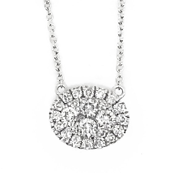 Diamond Designs White 14 Karat Gold Diamond Halo Necklace *