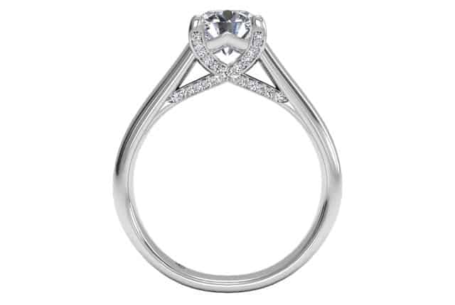 Ritani White 14 Karat Gold Diamond Engagement Ring Mounting Size 6.5 * - view 3