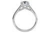 Ritani White 14 Karat Gold Diamond Engagement Ring Mounting Size 6.5 *
