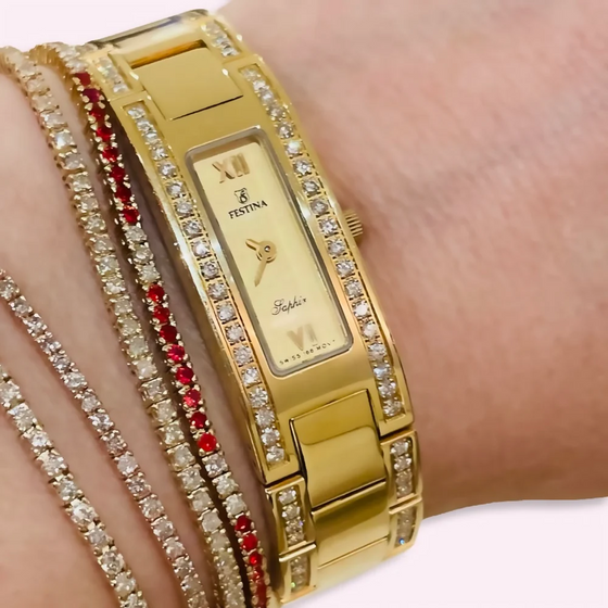 Mollie Francine Festina Solid 18K Yellow Gold and Diamond Watch