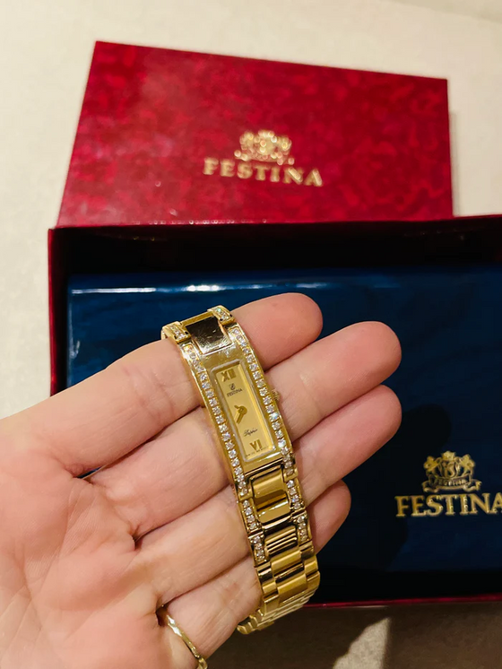 Mollie Francine Festina Solid 18K Yellow Gold and Diamond Watch