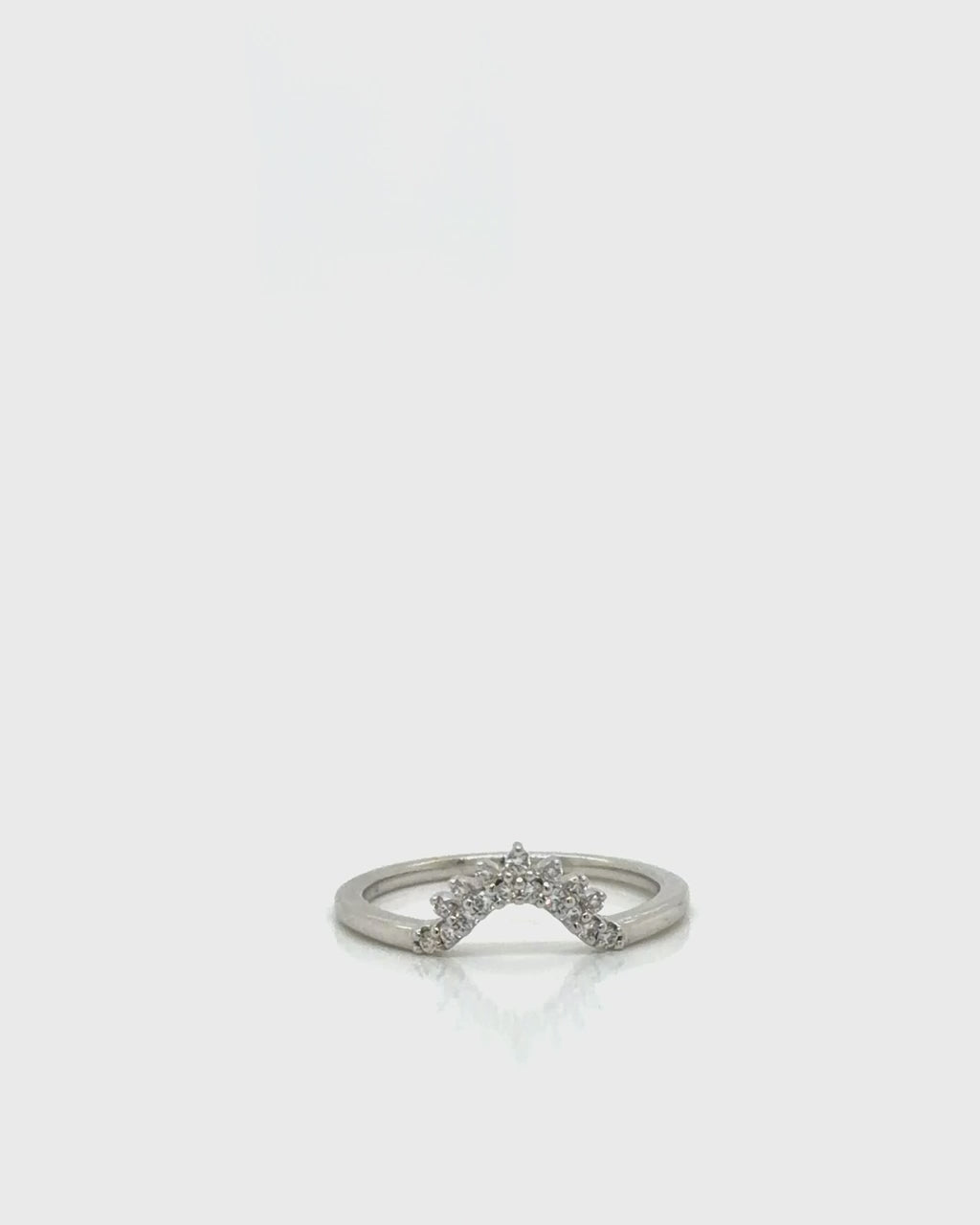 Diamond Curved Contour Wedding Band in 14k White Gold