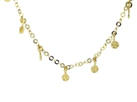 Choker Necklace with Hammered Beads in 14k Yellow Gold