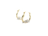 10k Two-Tone Gold Round Graduated Dolphin Design Hoop Earrings