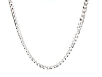 Rhodium Plated 3.7mm Sterling Silver Curb Style Chain