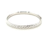 14k White Gold Diamond Carved Bangle (6.0 mm)