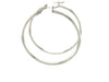 Sterling Silver Rhodium Plated Thin and Polished Hoop Style Earrings (2x35mm)