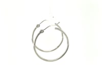 14k White Gold Polished Hoop Earrings (25 mm)