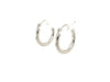 10k White Gold Polished Hoop Earrings (15 mm)