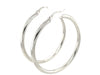Sterling Silver Rhodium Plated Large Polished Classic Hoop Earrings (3x40mm)