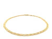3.5mm 14k Yellow Gold Braided Foxtail Anklet