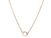 14k Rose Gold 17 inch Necklace with Round White Topaz