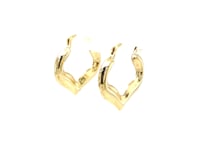 10k Yellow Gold Hoop Style Heart Shape Earrings