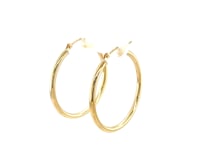 10k Yellow Gold Polished Hoop Earrings (30 mm)