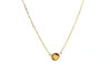 14k Yellow Gold 17 inch Necklace with Round Citrine